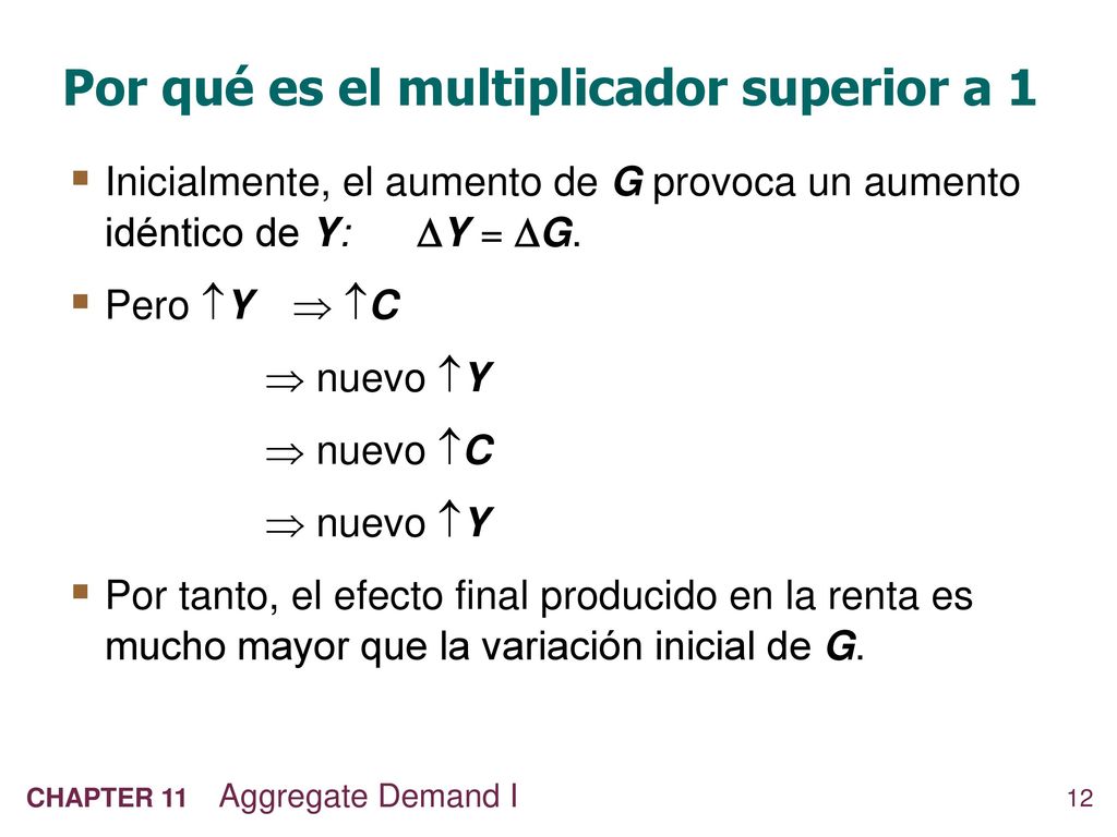 Por qué es el multiplicador superior a 1
