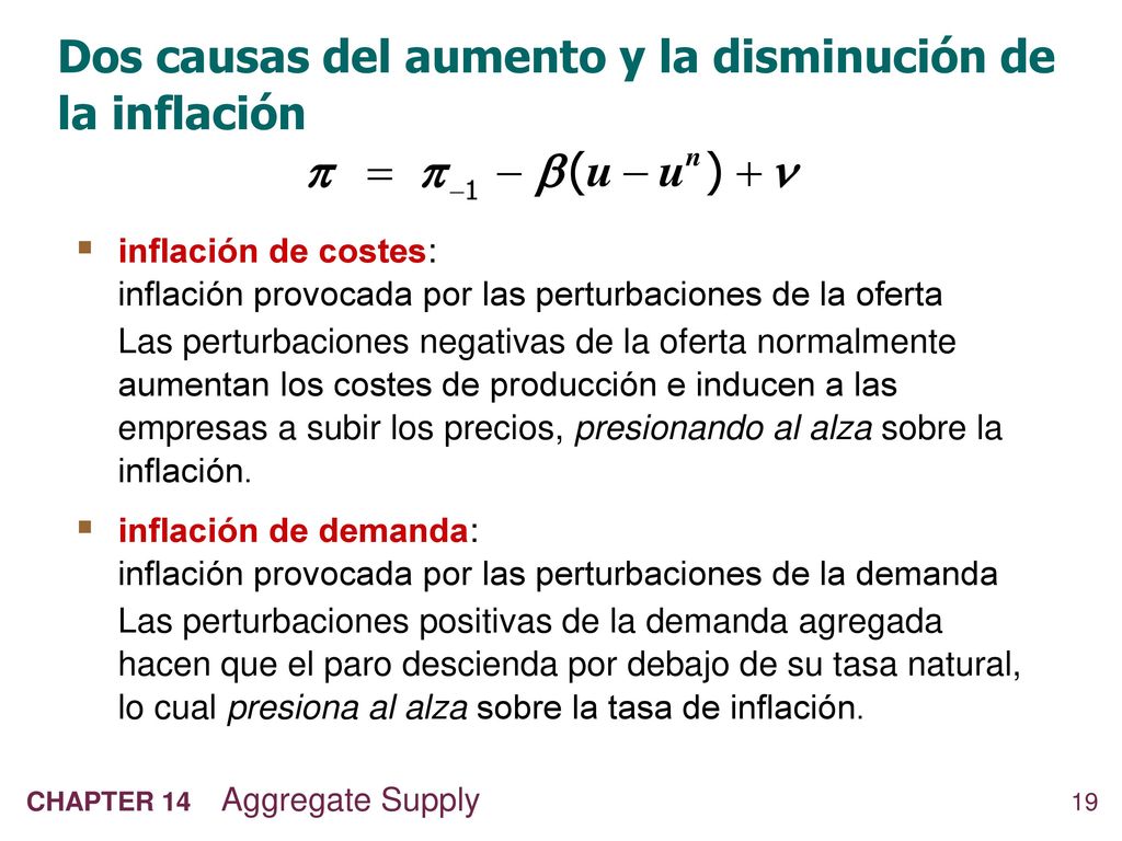 Dos causas del aumento y la disminución de la inflación