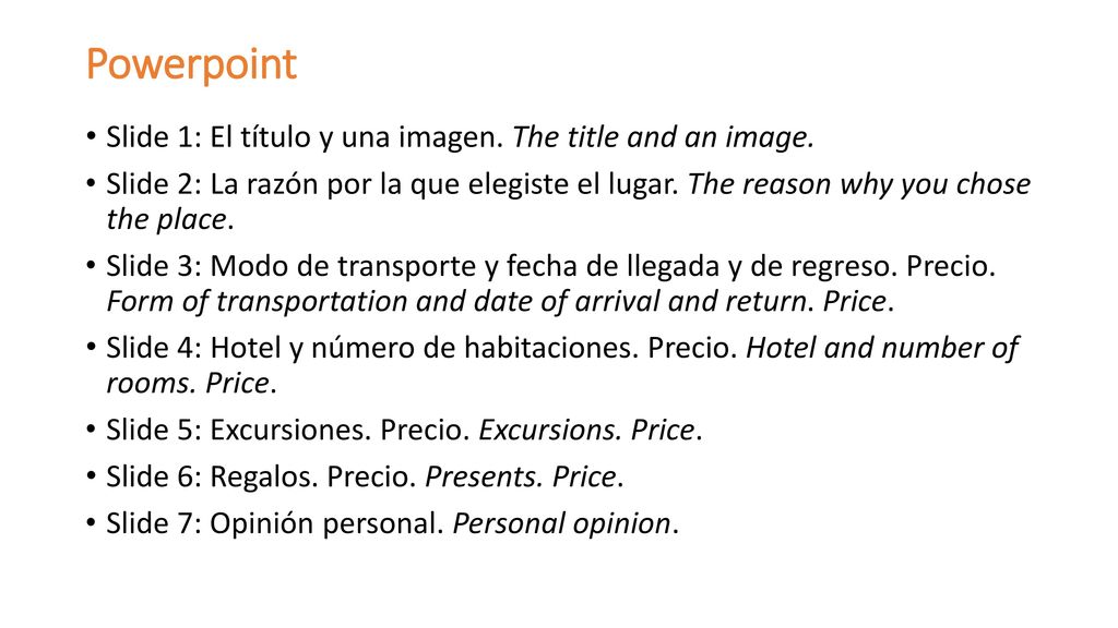 Powerpoint Slide 1: El título y una imagen. The title and an image.