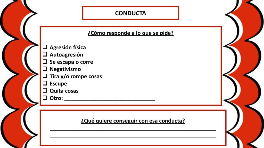CONDUCTA : ¿Cómo responde a lo que se pide Agresión física