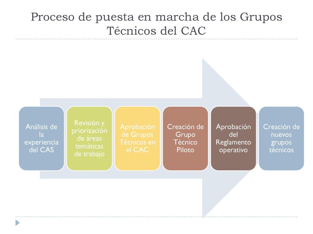 Proceso de puesta en marcha de los Grupos Técnicos del CAC