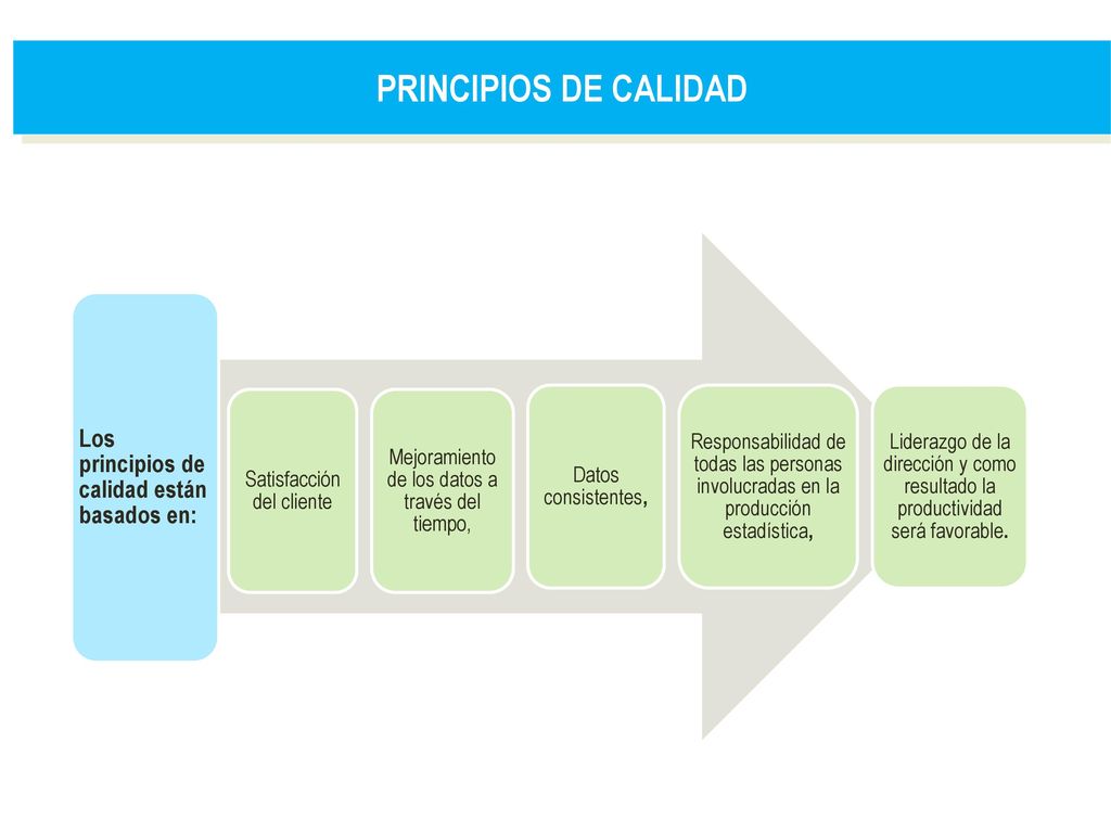 PRINCIPIOS DE CALIDAD Los principios de calidad están basados en: