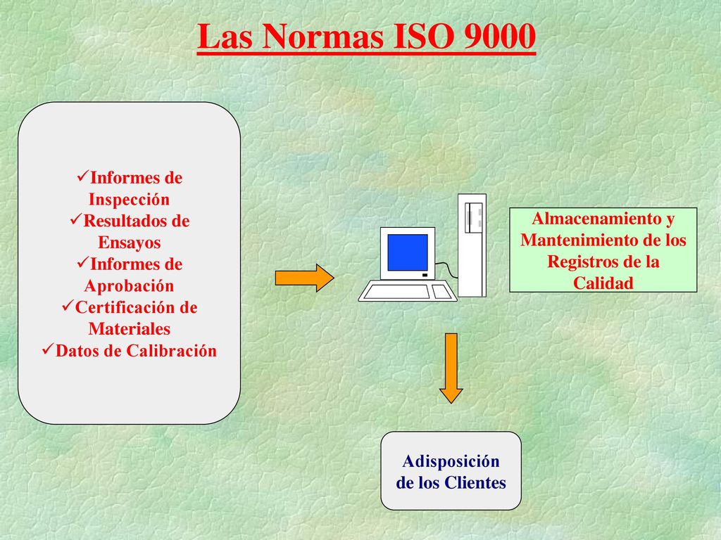 Las Normas ISO 9000 Informes de Inspección Resultados de Ensayos