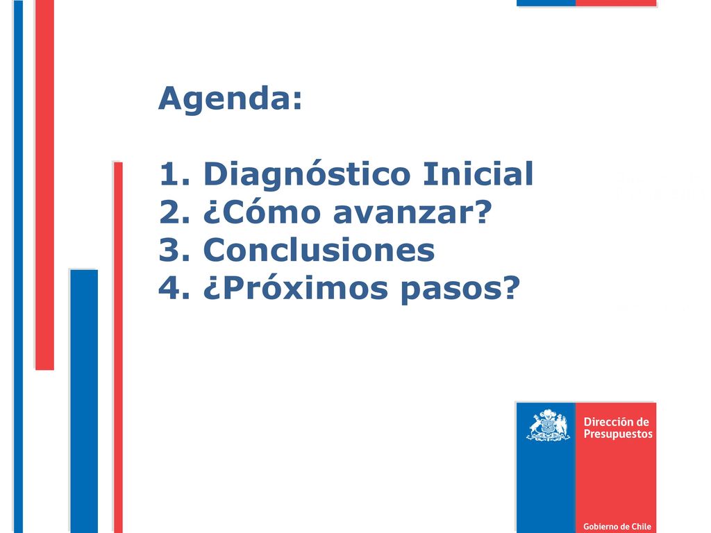 Agenda: 1. Diagnóstico Inicial 2. ¿Cómo avanzar. 3. Conclusiones 4