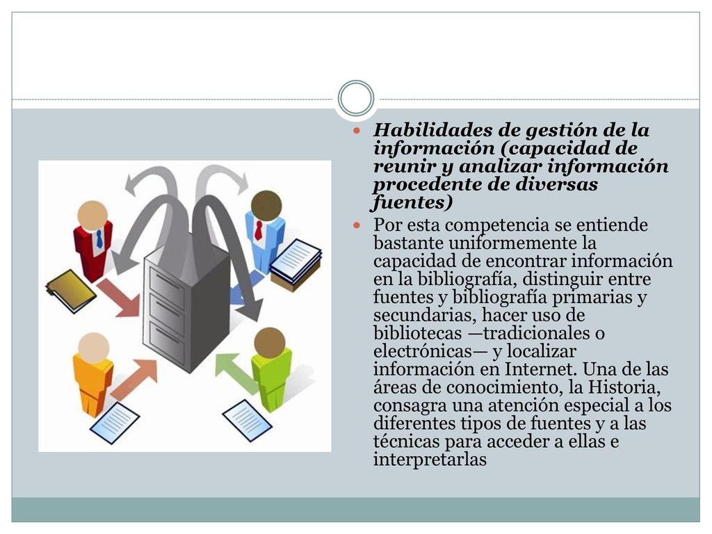 Habilidades de gestión de la información (capacidad de reunir y analizar información procedente de diversas fuentes)