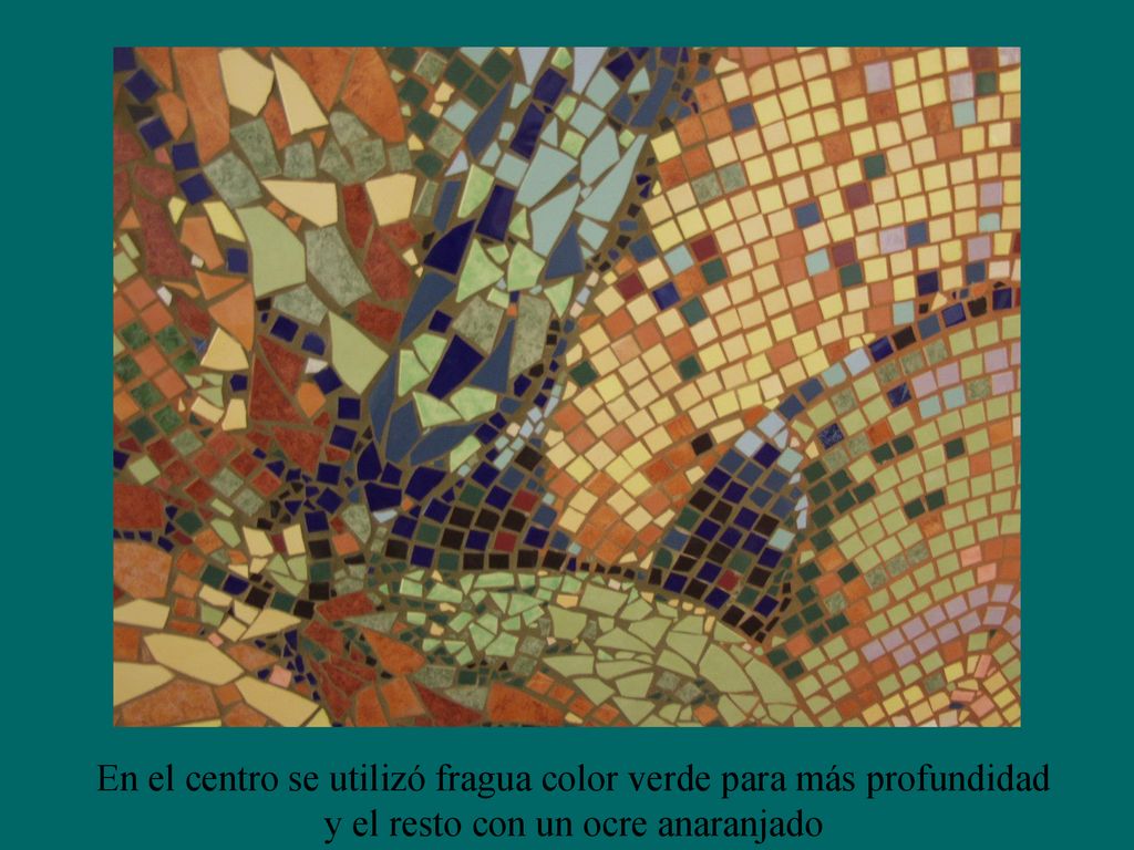 En el centro se utilizó fragua color verde para más profundidad