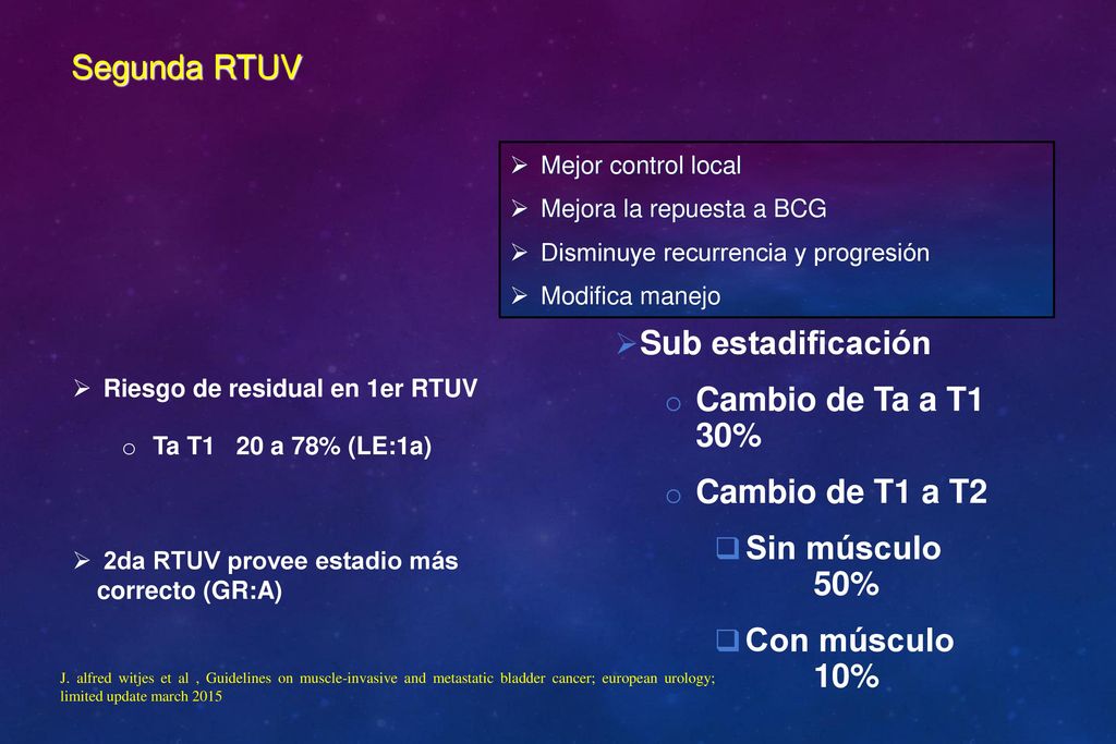 Segunda RTUV Sub estadificación Cambio de Ta a T1 30%