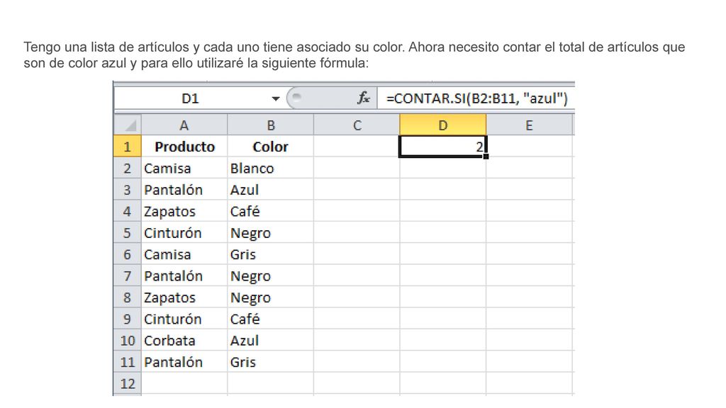 Tengo una lista de artículos y cada uno tiene asociado su color