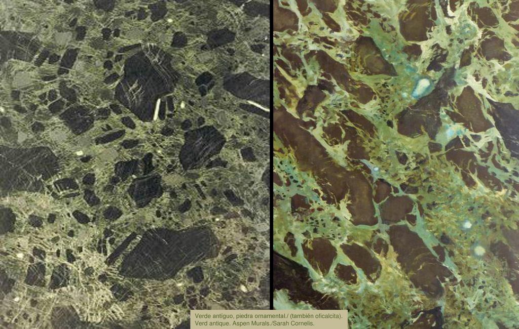Verde antíguo, piedra ornamental. / (también oficalcita). Verd antique