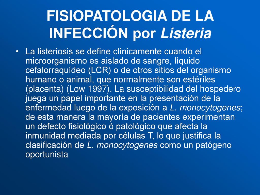 FISIOPATOLOGIA DE LA INFECCIÓN por Listeria