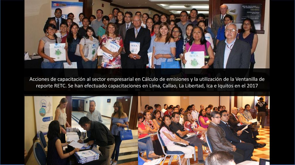 Acciones de capacitación al sector empresarial en Cálculo de emisiones y la utilización de la Ventanilla de reporte RETC.