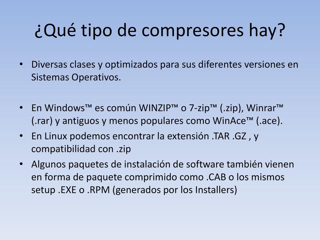 ¿Qué tipo de compresores hay