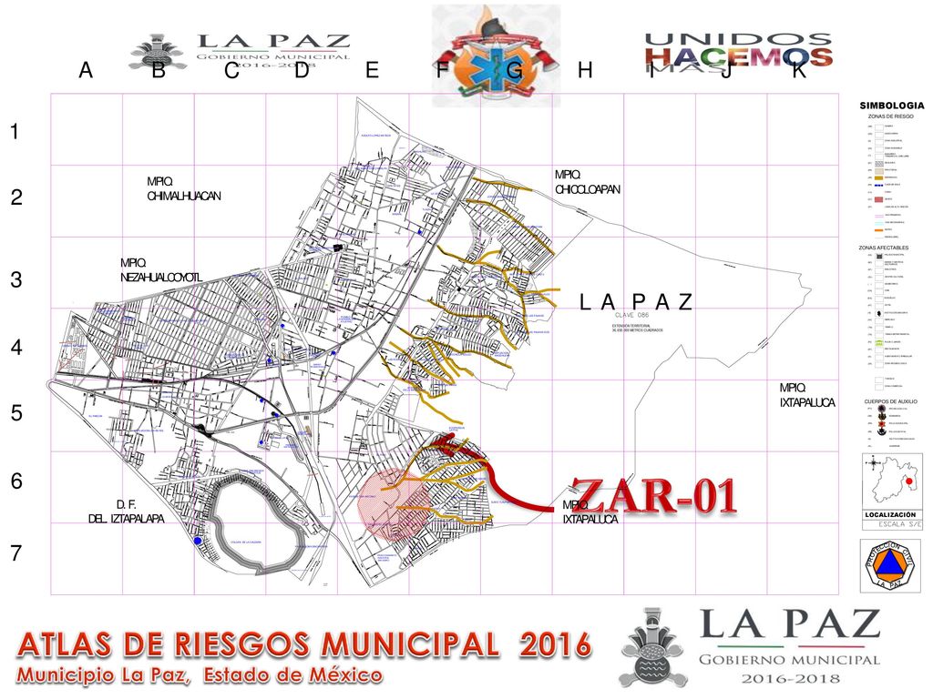 ZAR-01 ATLAS DE RIESGOS MUNICIPAL 2016 Municipio La Paz, Estado de México