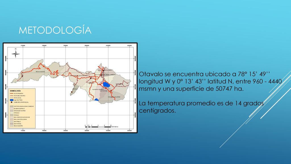 Otavalo se encuentra ubicado a 78° 15’ 49’’ longitud W y 0° 13’ 43’’ latitud N, entre msmn y una superficie de ha.