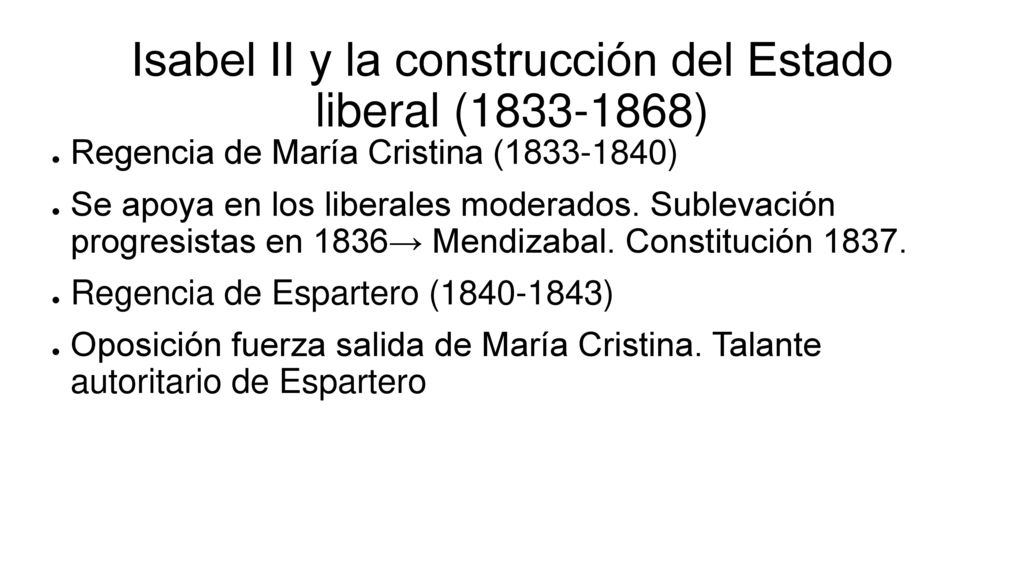 Isabel II y la construcción del Estado liberal ( )