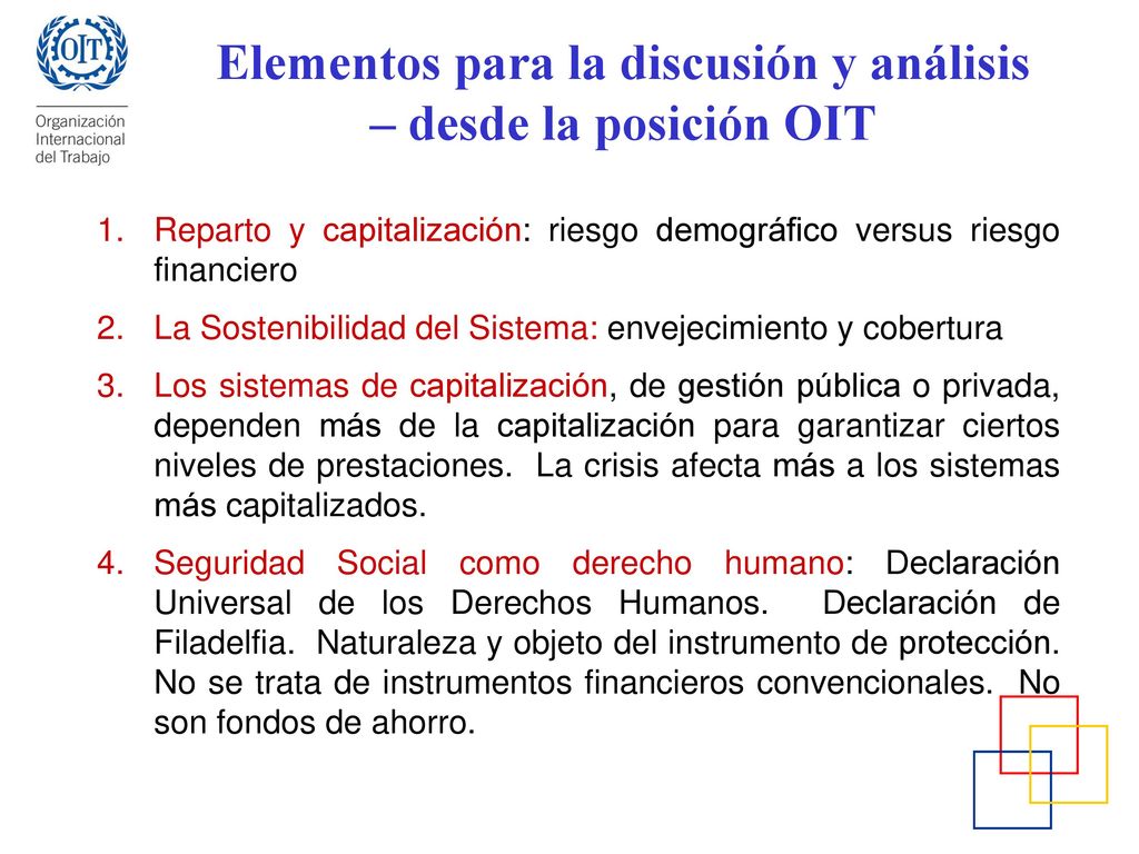 Elementos para la discusión y análisis – desde la posición OIT
