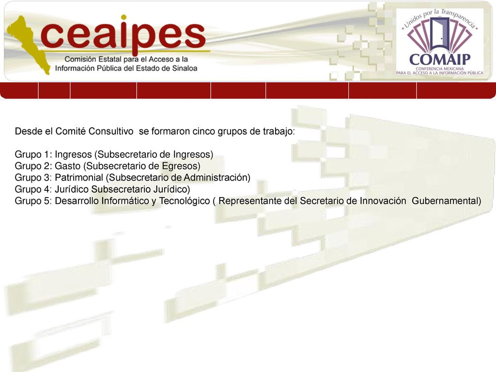 Desde el Comité Consultivo se formaron cinco grupos de trabajo: