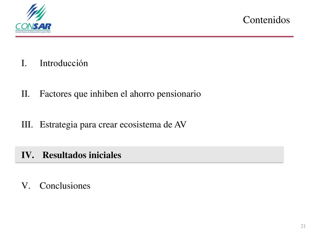 Contenidos Introducción Factores que inhiben el ahorro pensionario