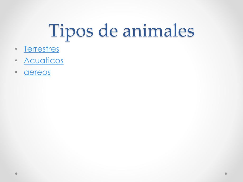 Tipos de animales Terrestres Acuaticos aereos