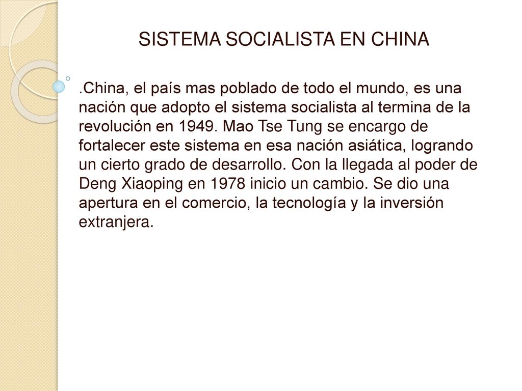 SISTEMA SOCIALISTA EN CHINA