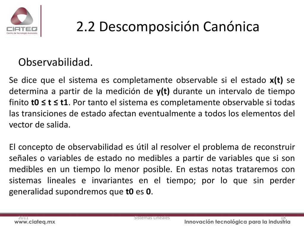 2.2 Descomposición Canónica