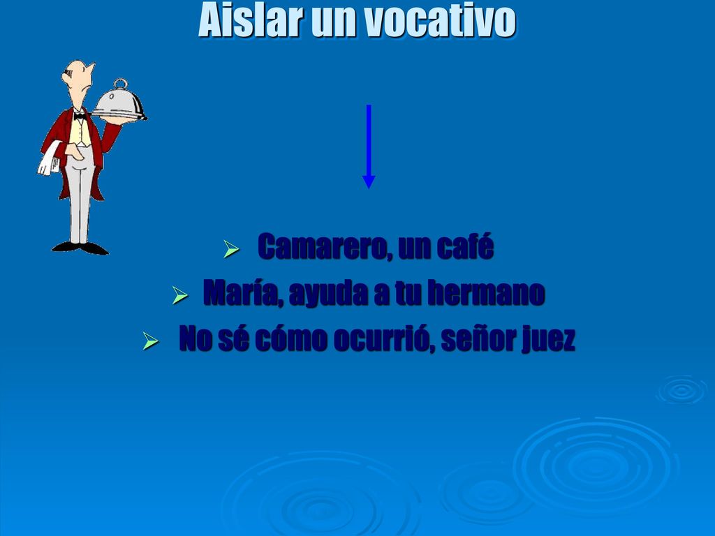Aislar un vocativo Camarero, un café María, ayuda a tu hermano
