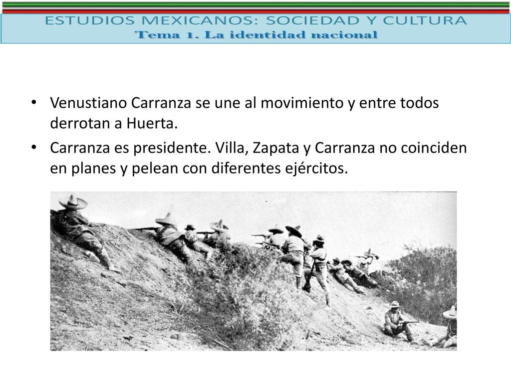 Venustiano Carranza se une al movimiento y entre todos derrotan a Huerta.