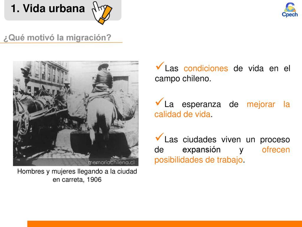 Hombres y mujeres llegando a la ciudad en carreta, 1906