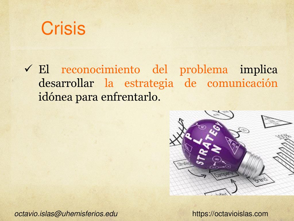 Crisis El reconocimiento del problema implica desarrollar la estrategia de comunicación idónea para enfrentarlo.