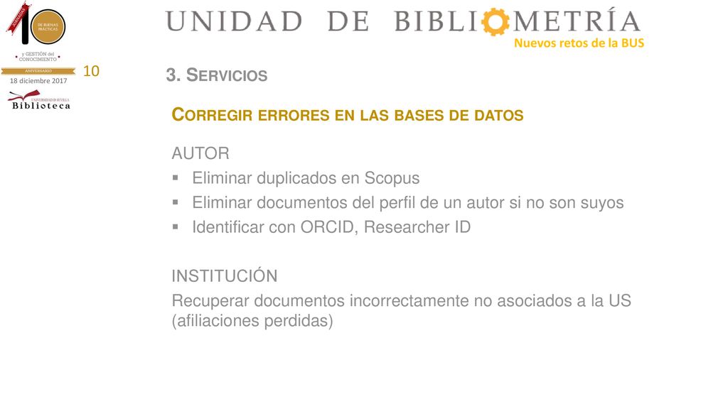 Corregir errores en las bases de datos