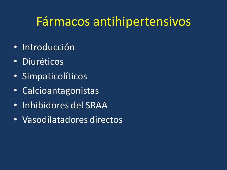 Fármacos antihipertensivos