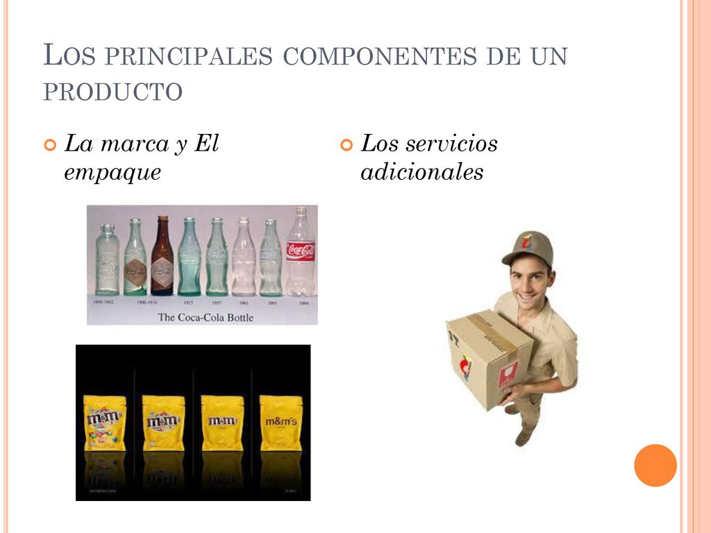Los principales componentes de un producto