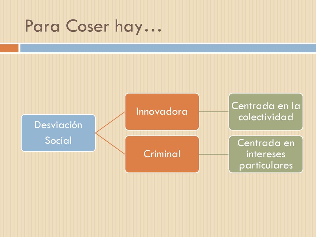 Para Coser hay… Centrada en la colectividad Innovadora Desviación