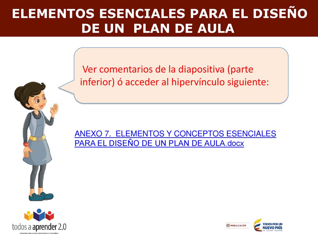 ELEMENTOS ESENCIALES PARA EL DISEÑO DE UN PLAN DE AULA