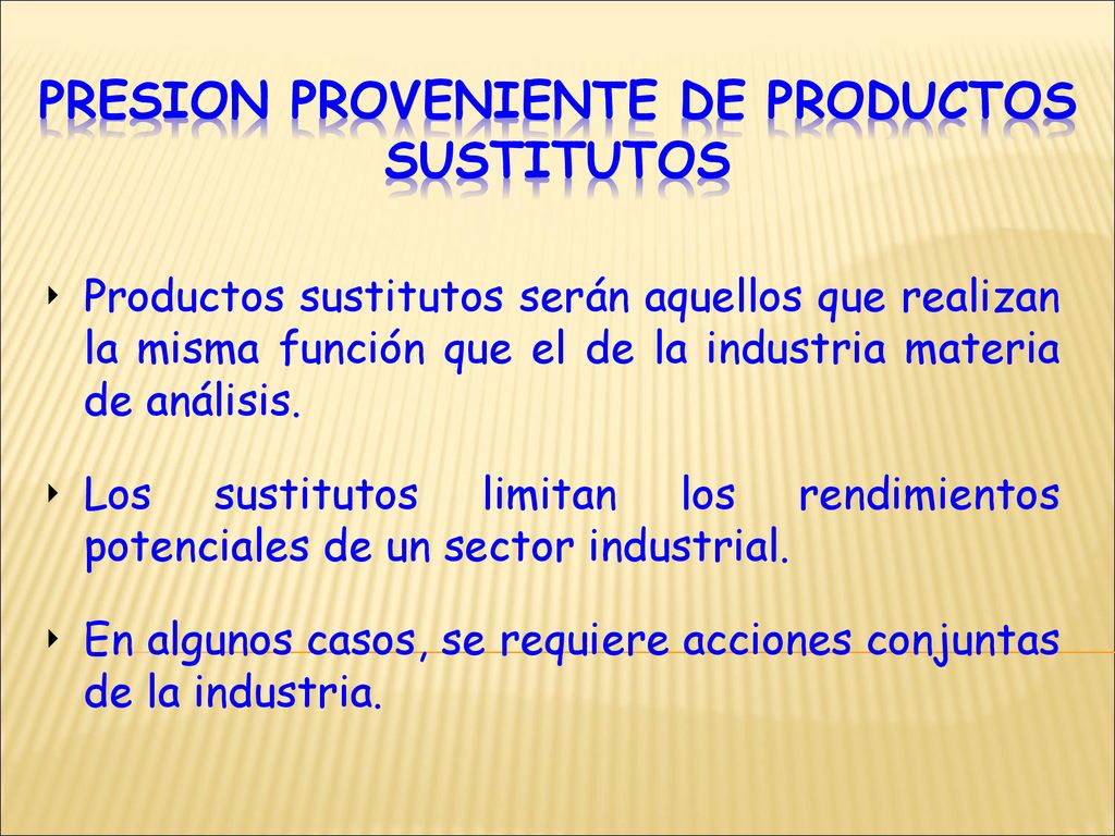 PRESION PROVENIENTE DE PRODUCTOS SUSTITUTOS