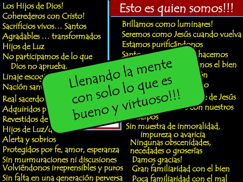 Llenando la mente con solo lo que es bueno y virtuoso!!!