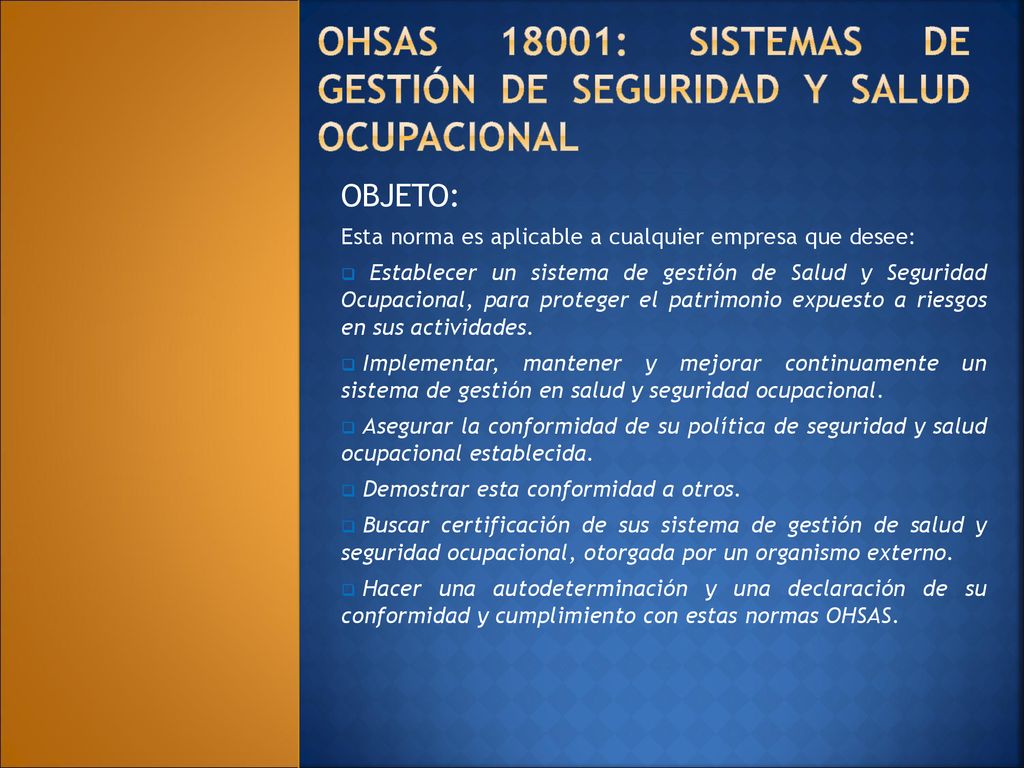 Ohsas 18001: Sistemas de gestión de seguridad y salud ocupacional