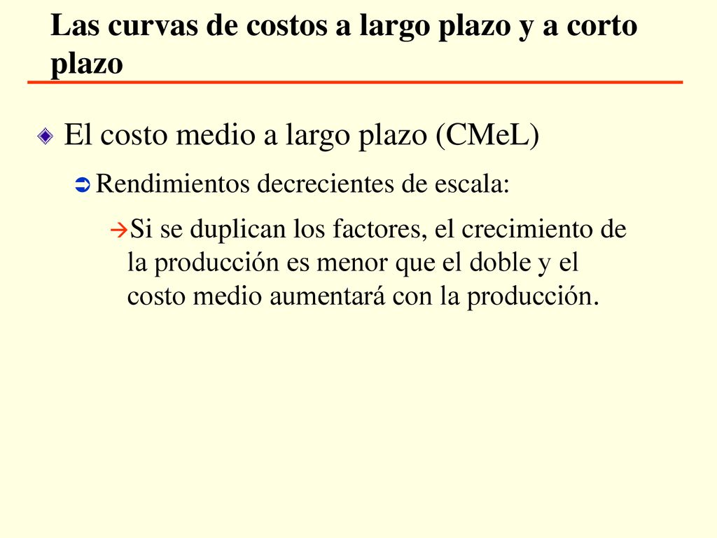 Las curvas de costos a largo plazo y a corto plazo