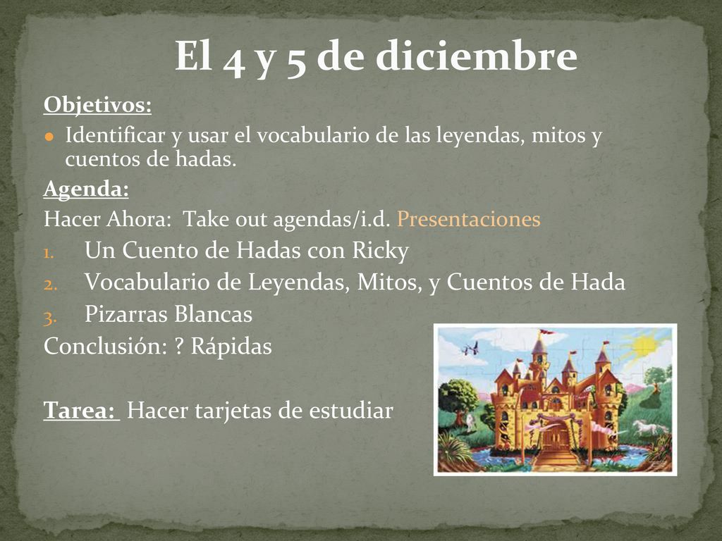 El 4 y 5 de diciembre Un Cuento de Hadas con Ricky