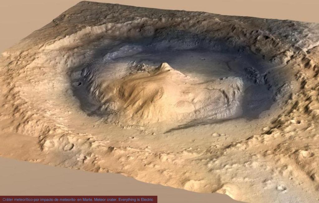 Cráter meteorítico-por impacto de metorito- en Marte. Meteor crater