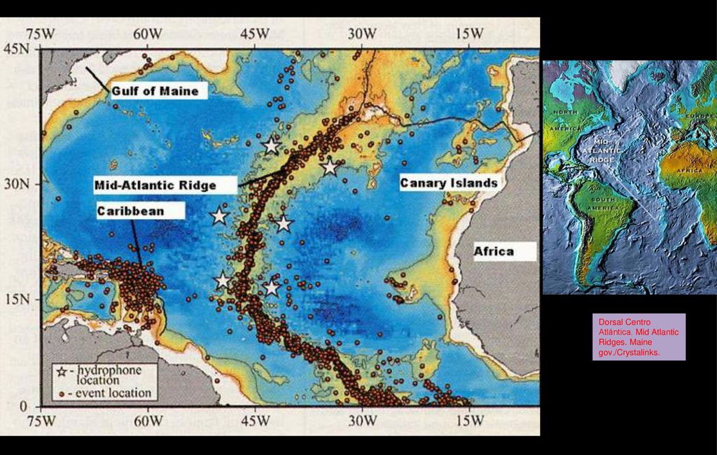 Dorsal Centro Atlántica. Mid Atlantic Ridges. Maine gov. Crystalinks