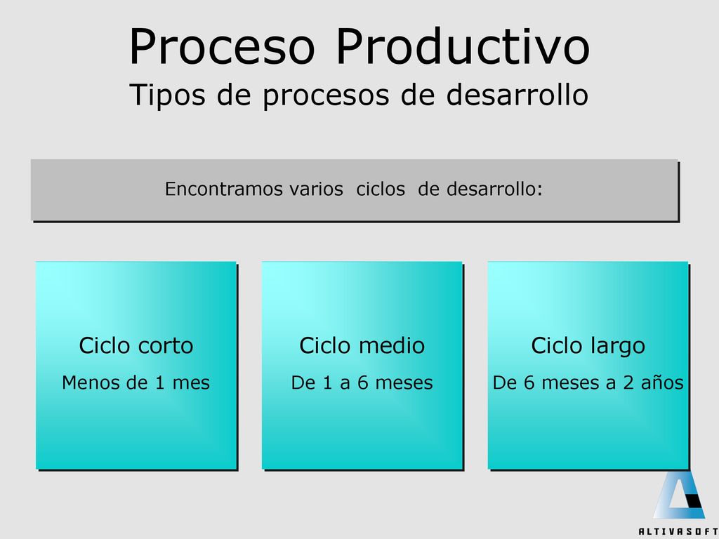 Proceso Productivo Tipos de procesos de desarrollo
