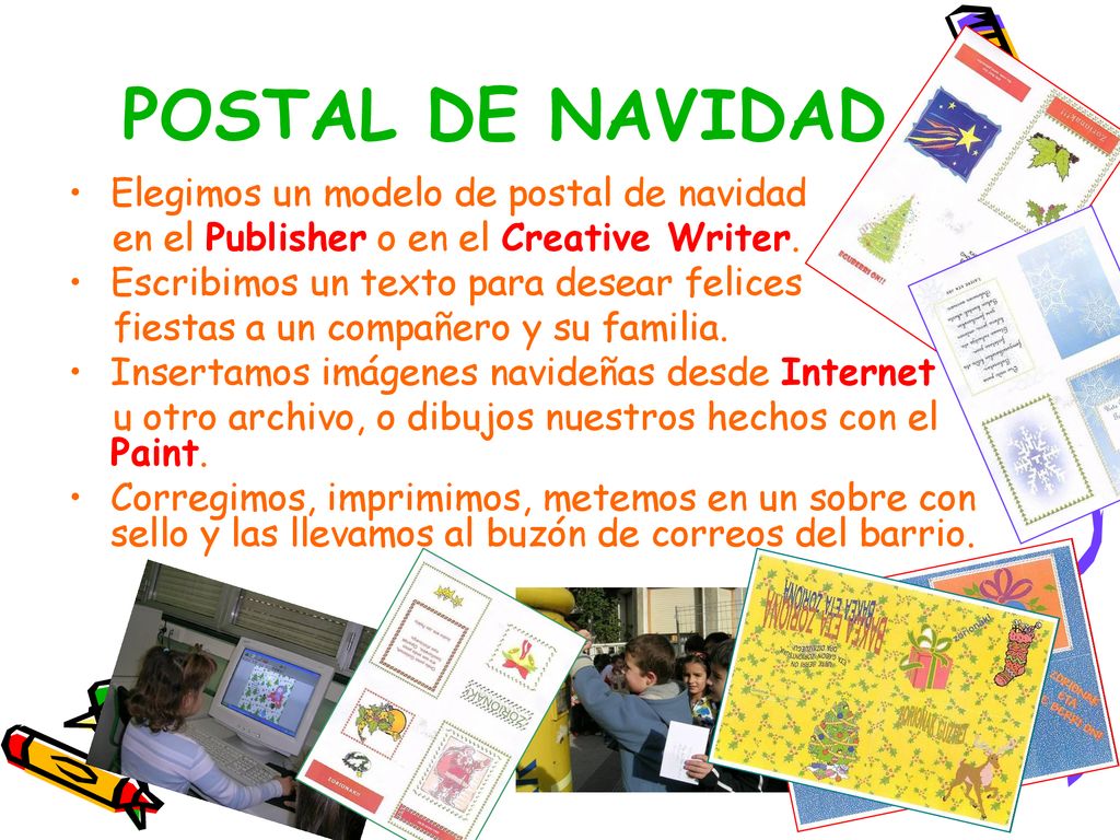 POSTAL DE NAVIDAD Elegimos un modelo de postal de navidad