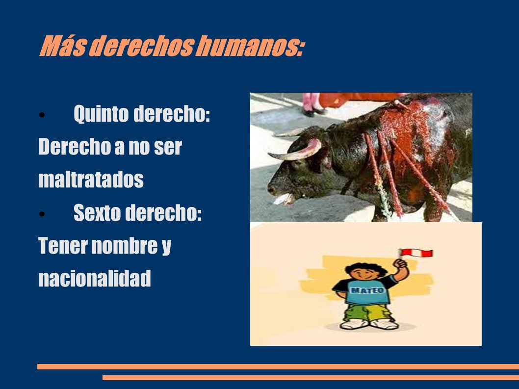 Más derechos humanos: Quinto derecho: Derecho a no ser maltratados