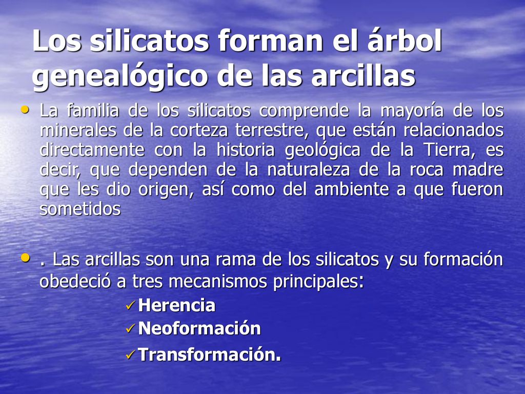Los silicatos forman el árbol genealógico de las arcillas
