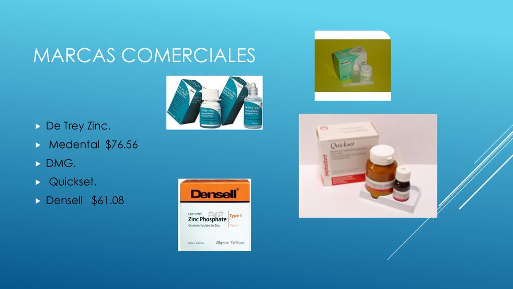 Marcas comerciales De Trey Zinc. Medental $76.56 DMG. Quickset.