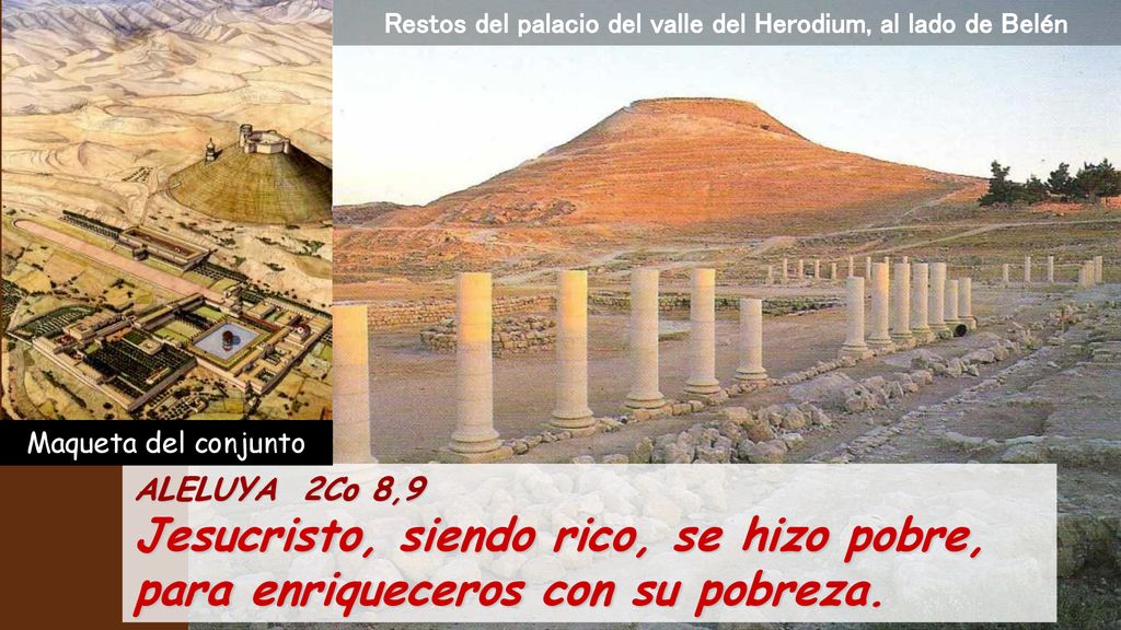 Restos del palacio del valle del Herodium, al lado de Belén