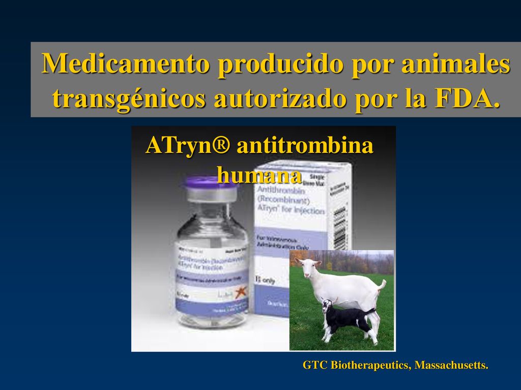 Medicamento producido por animales transgénicos autorizado por la FDA.