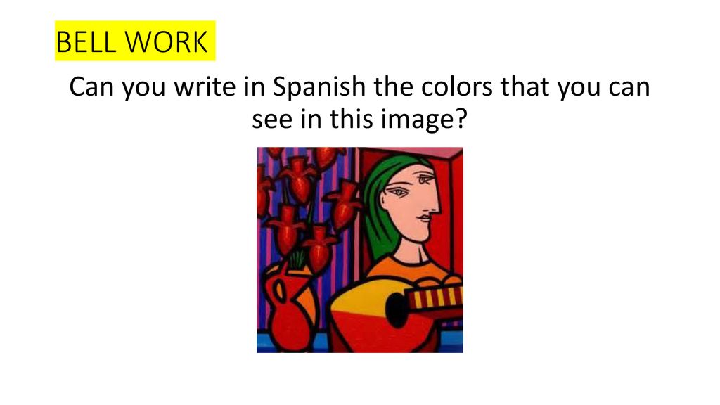 Can you write in Spanish the colors that you can see in this image