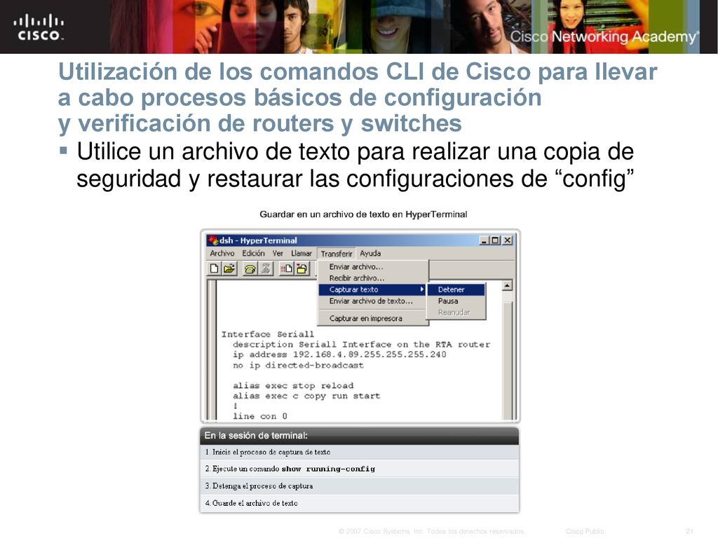 Utilización de los comandos CLI de Cisco para llevar a cabo procesos básicos de configuración y verificación de routers y switches